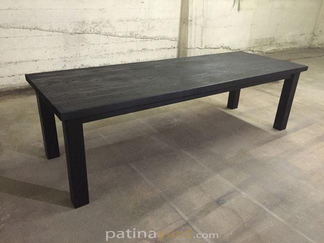 shou sugi ban carred wood table
