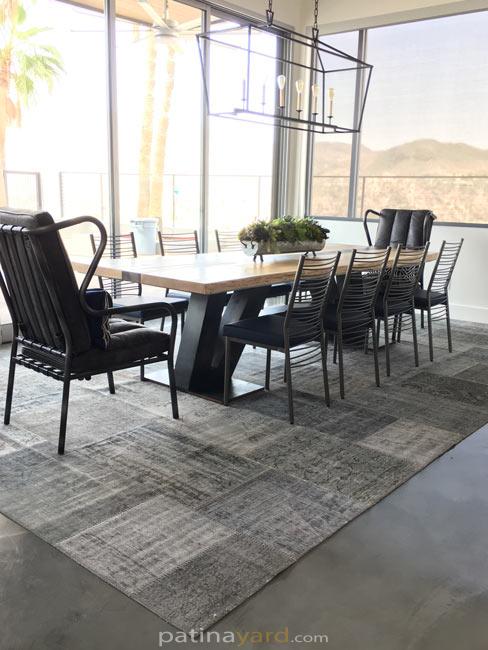 book match live edge table with oil rubbed bronze base