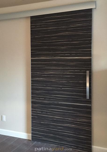 hidden track modern barn door laminate 3 panels