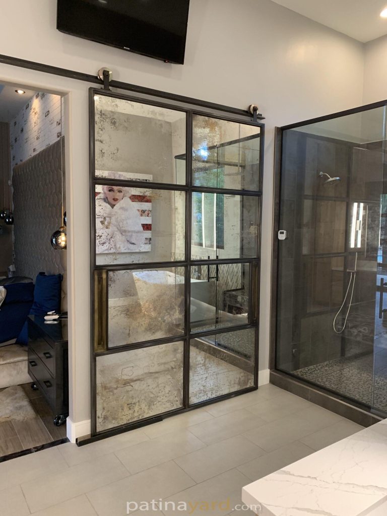 Antique mirrors and metal frame