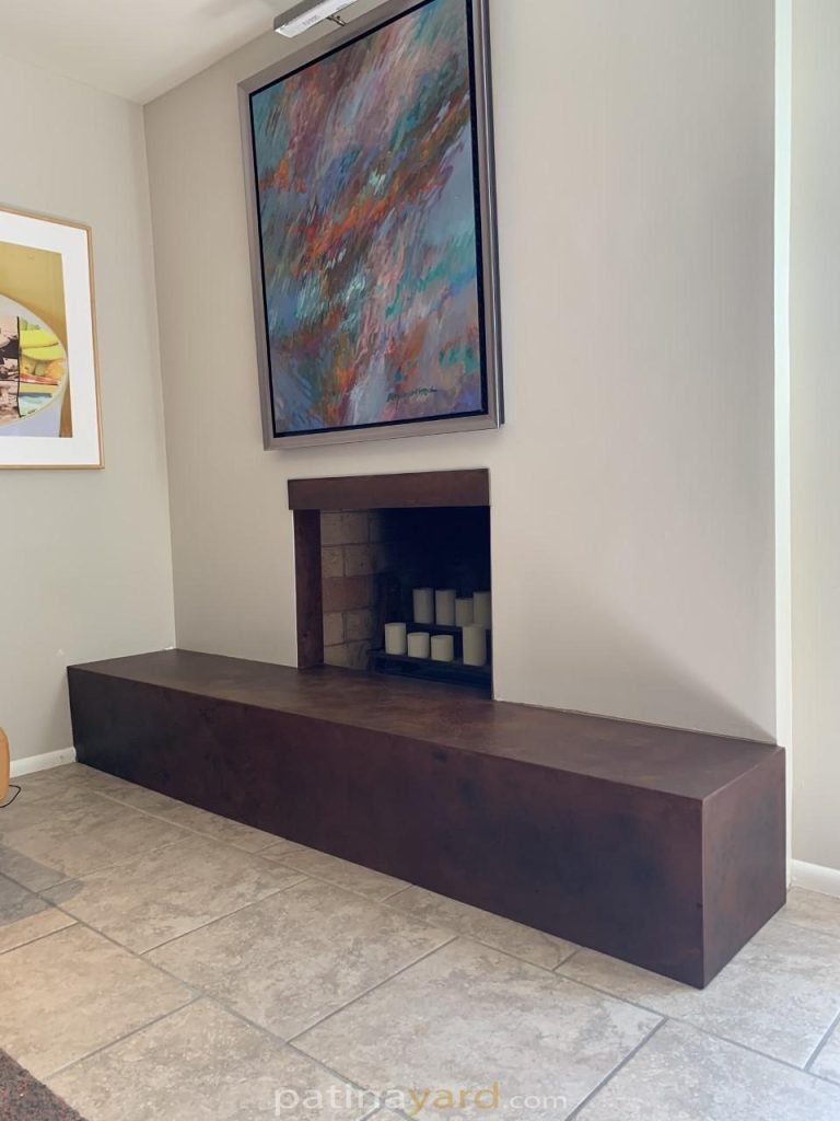 cold rolled copper patina hearth