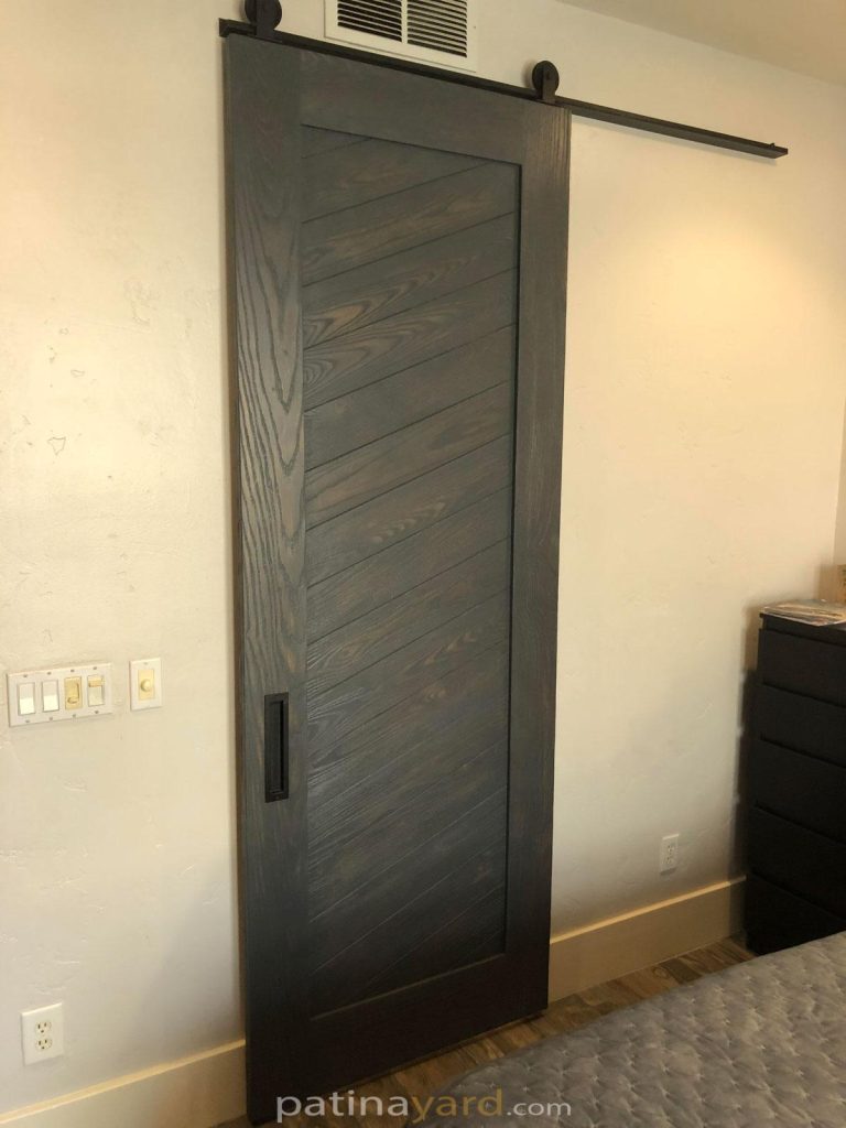 wood stained barn door