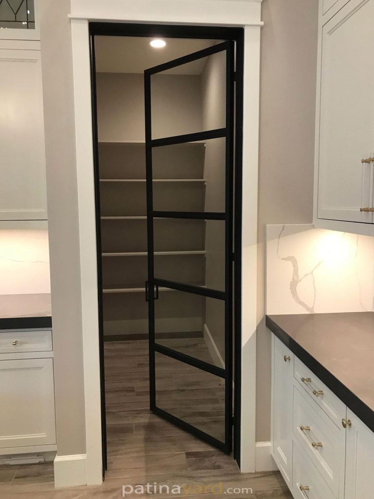 metal and glass pantry door