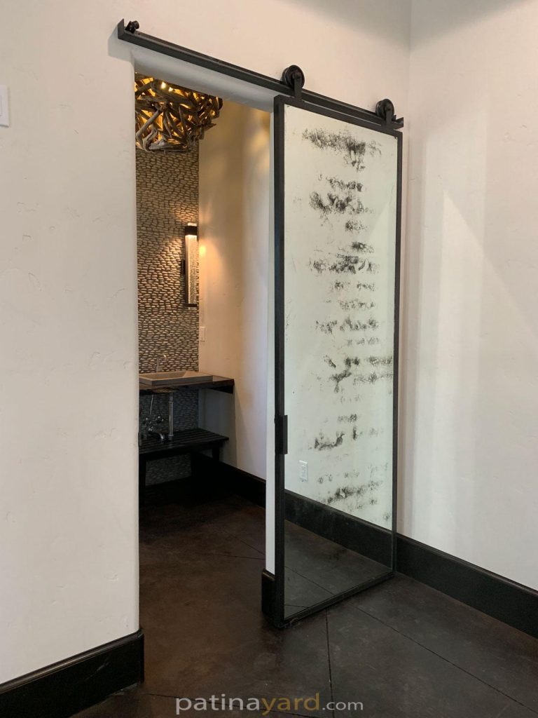 antique mirror barn door
