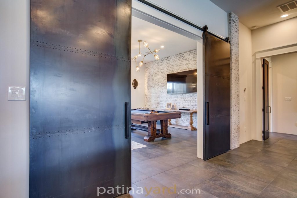 hot rolled steel double barn doors with rivets