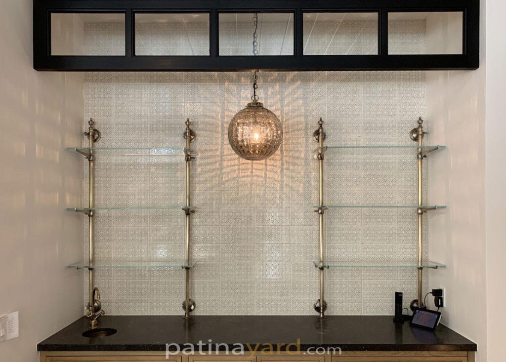 bristo bar brass and glass shelves