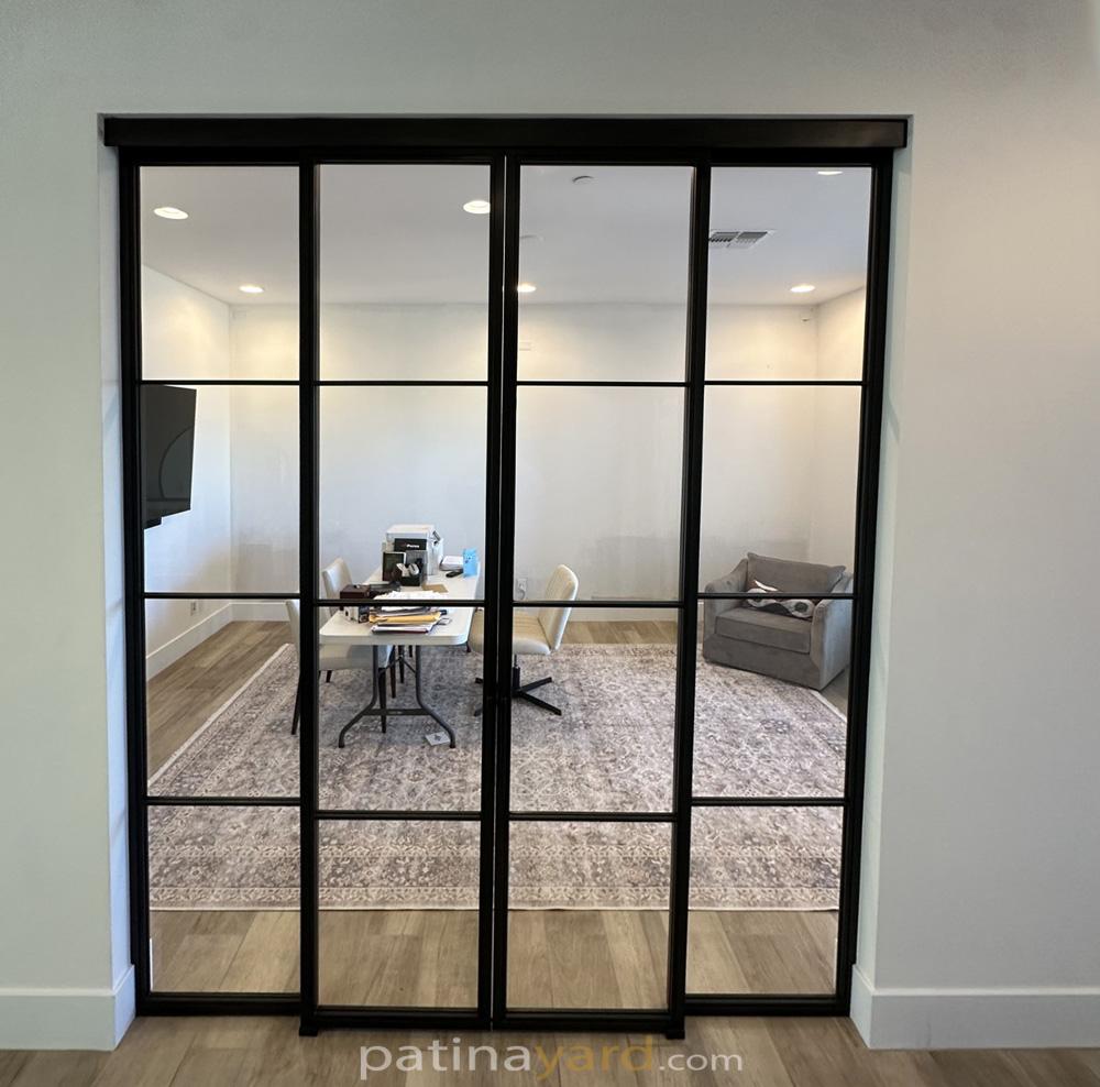 Concealed track sliding door