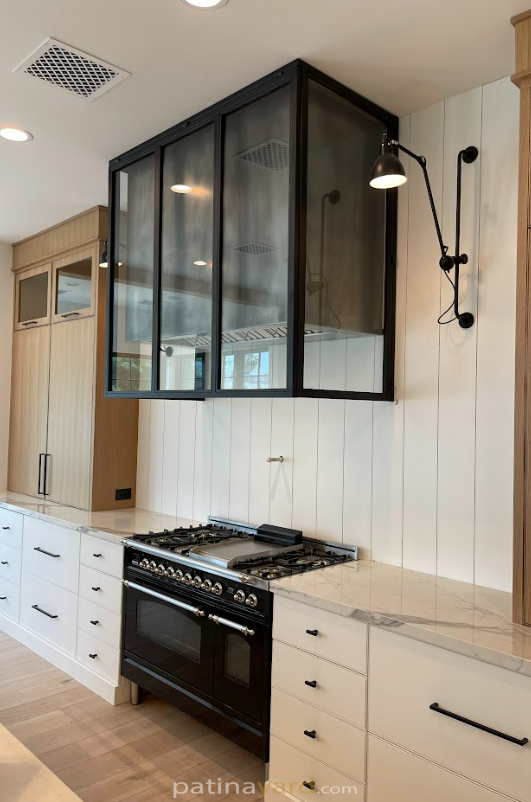 Metal and Glass Stove Hood