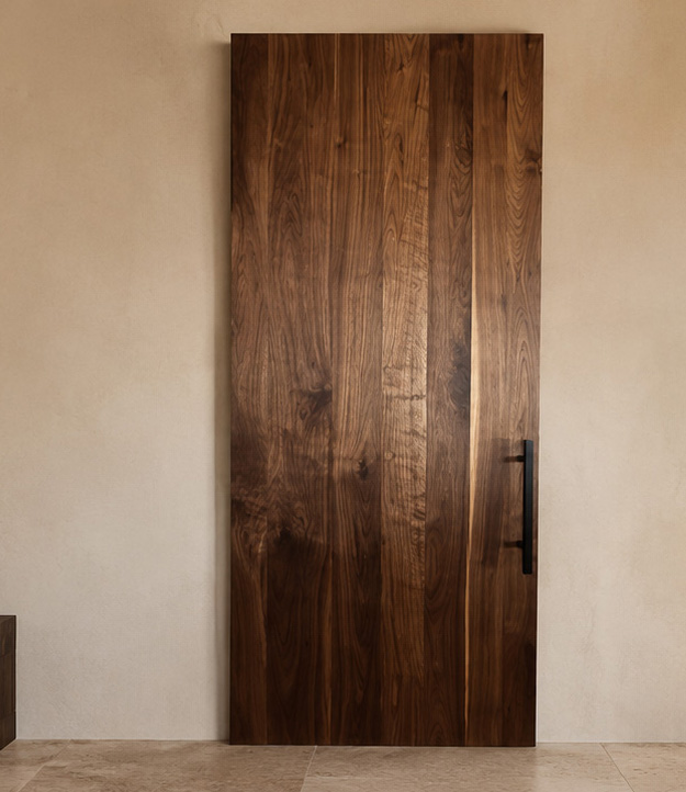 Concealed track walnut barn door