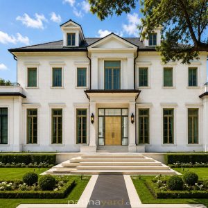 brass raised panel double doors with metal and glass frame using smart glass